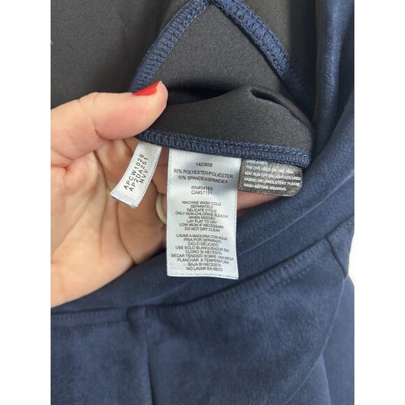 Anthony Marc Navy Faux Suede Pull On Pants Size Large Office Stretch Casual - Picture 6 of 6